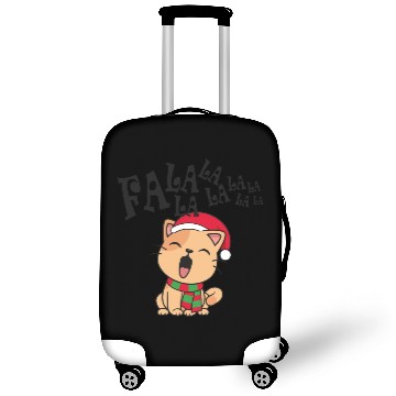 Discover Cute Christmas Cat Singing Fa la la la Song Luggage Covers