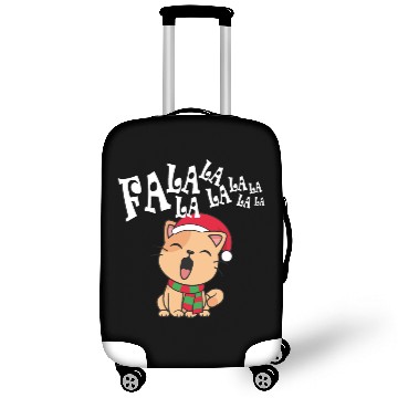 Discover Cute Christmas Cat Singing Fa la la la Song Luggage Covers