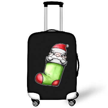 Discover Cute Kawaii Santa In Sock On Chimney Fireplace Luggage Covers