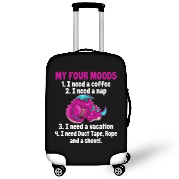 Discover My Four Moods I Need Coffee I Need A Nap, Dragon Luggage Covers