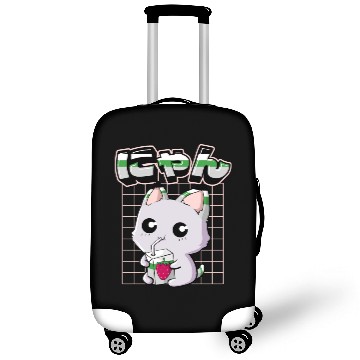 Discover Demiromantic Pride Kawaii Cat Strawberry Milk Luggage Covers