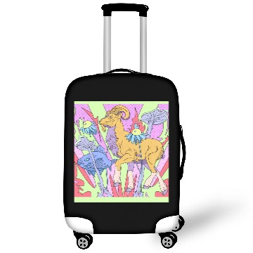 Discover A goat and a fish in a fantasy garden Luggage Covers