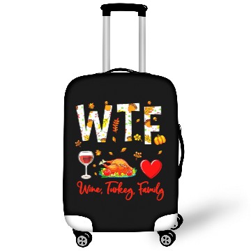 Discover Wine Turkey Family WTF Funny Thanksgiving Luggage Covers