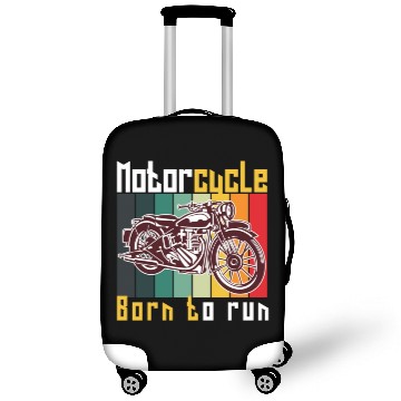 Discover Motorcycle Born to Run Motorcycle Rider Retro Gift Luggage Covers