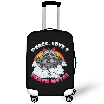 Discover Racoon Love Peace Metal Music Heavy Rock Luggage Covers