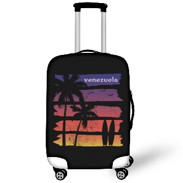 Discover Cool Venezuela Surfing Fan Beach Palm Tree Luggage Covers