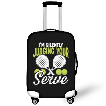 Discover Paddle Tennis Player Match Silently Judging Serve Luggage Covers