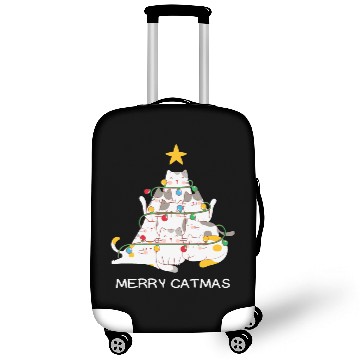 Discover Meowy And Bright Christmas Tree Lights Funny Meowy Luggage Covers