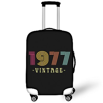 Discover Neon Rainbow Retro Birthday Year Vintage 1977 Luggage Covers