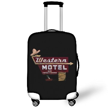 Discover Route 66 Neon Western Motel Bethany Oklahoma Luggage Covers