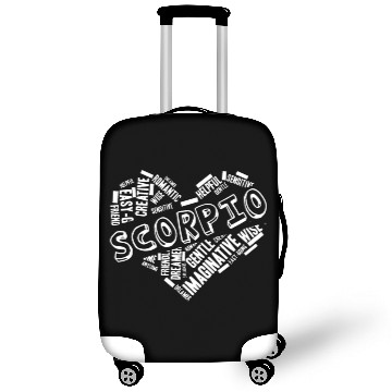 Discover Scorpio Heart Word Cloud Doodle Astrology Zodiac S Luggage Covers