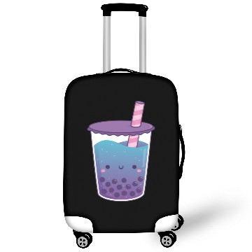 Discover Cute Galaxy Butterfly Pea Flower Boba Tea Doodle Luggage Covers