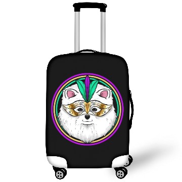 Discover Pomeranian Or Samoyed Dog With Mask For Mardi Gras Luggage Covers