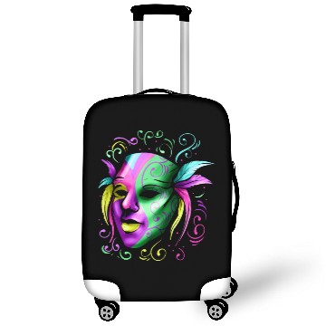 Discover Yellow, Purple And Green Mask For Mardi Gras Luggage Covers