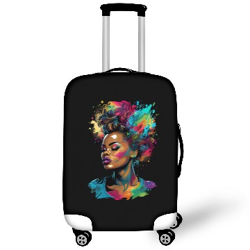 Discover Black Queen Afro Melanin pop Art Black History Luggage Covers