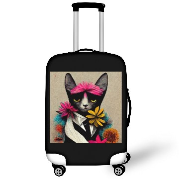Discover Painting of a cat on a wall Luggage Covers