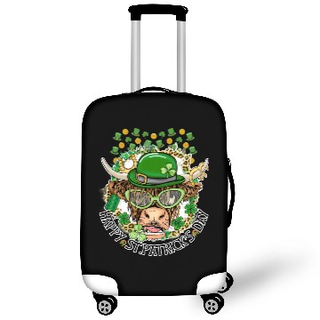 Discover Happy St. Patrick's Day, Funny Cow, Hat and Gold Luggage Covers