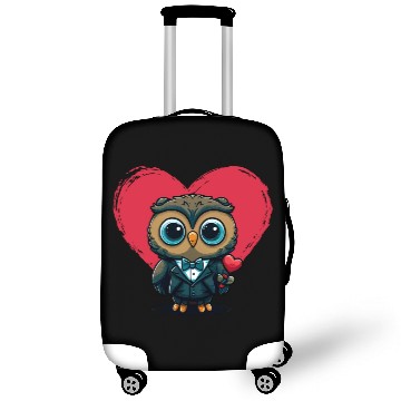 Discover Valentine's Day Romance with Adorable Owl Groom Luggage Covers