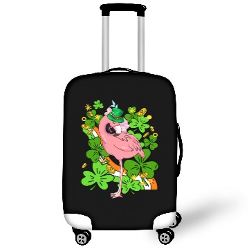 Discover Funny Flamingo St Patricks Day Pink Bird Lover Luggage Covers
