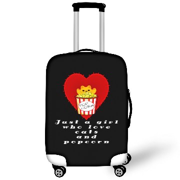 Discover just a girl who love cats and popcorn Luggage Covers