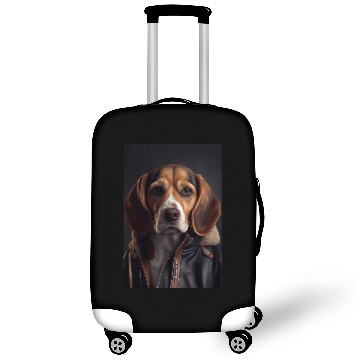 Discover Beagle Dog wearing leather jacket - Dog Breed Port Luggage Covers
