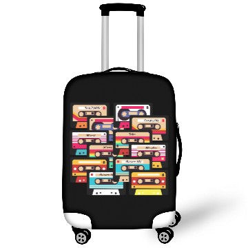 Discover 80s 90s Music Cassette Tapes Vintage Luggage Covers
