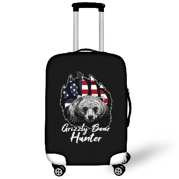 Discover US Flag Grizzly Bear Hunting Patriotic Hunters Luggage Covers