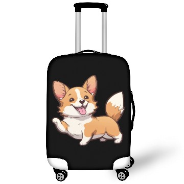 Discover Happy Kawaii Corgi dog Luggage Covers