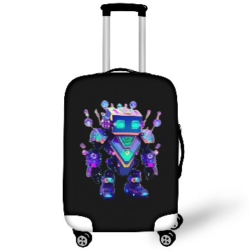 Discover Gemstone Guardian Robot Made of Sparkling Crystals Luggage Covers
