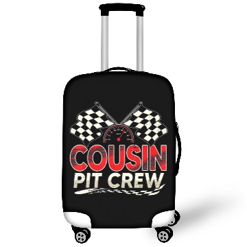 Discover Funny Cousin Pit Crew Race Car Lover Racing Famil Luggage Covers