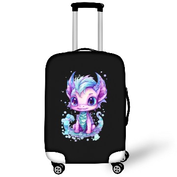 Discover Cute aqua and purple watercolor dragon Luggage Covers