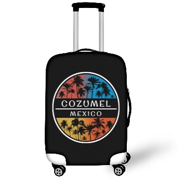 Discover Cozumel Mexico Stylish Vacation Souvenir Palm Tree Luggage Covers