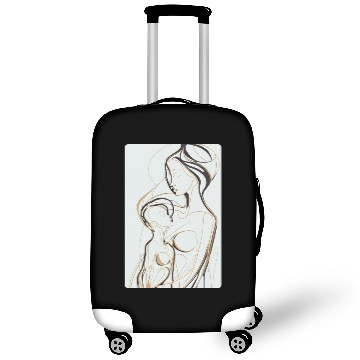 Discover Black, Gold & White Abstract Mother & Daughter Luggage Covers