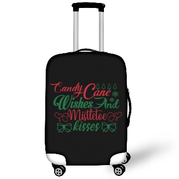 Discover Candy Cane Wishes And Mistletoe Kisses Luggage Covers