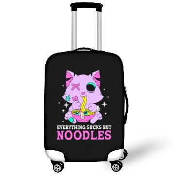 Discover Pastel Goth Cat Ramen Everything Sucks But Noodles Luggage Covers