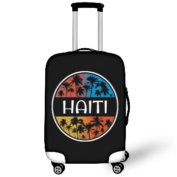 Discover Haiti Stylish Vacation Souvenir Palm Tree Luggage Covers