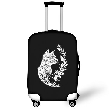 Discover Cute Little Cat In Nature Tattoo Style Luggage Covers