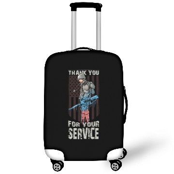 Discover Thank You For Your Service Veteran US Flag Veteran Luggage Covers