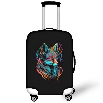 Discover Neon Fuchs 80er Festival Nerd Hipster Fox Musik Luggage Covers