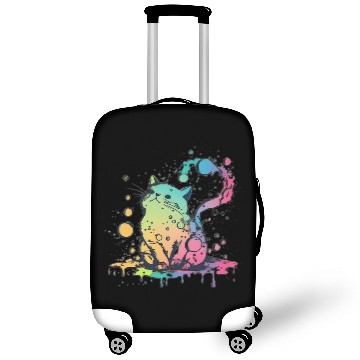Discover Furry Fun: The Joyful Antics of a Colorful Cat Luggage Covers