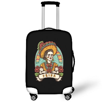 Discover Frida Kahlo Floral Portrait Funny Cinco De Mayo Luggage Covers
