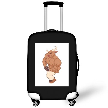 Discover Brown Illustrated Bull Gym Lover Luggage Covers