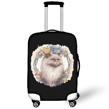 Discover Cute Persian Cat Flower Crown Cats Pet Kitten Luggage Covers