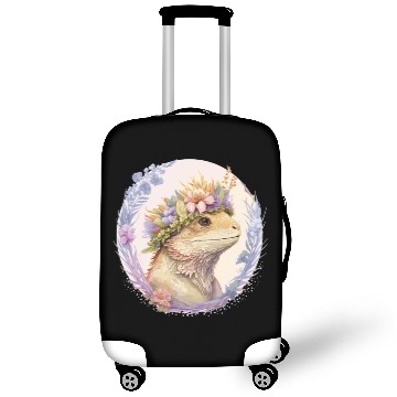 Discover Floral Bearded Dragon Flower Crown Pet Lizard Love Luggage Covers