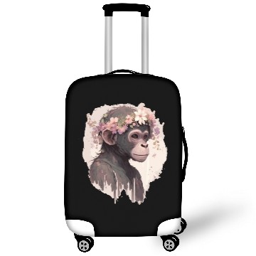 Discover Artistic Watercolor Monkey Flower Crown Floral Ani Luggage Covers