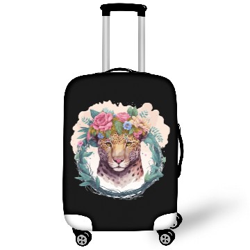 Discover Jaguar Flower Crown Floral Watercolor Luggage Covers