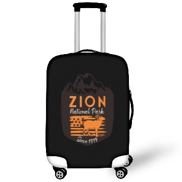 Discover Zion National Park Us Flag Bighorn Sheep Mountains Luggage Covers
