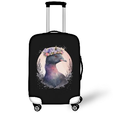 Discover Cute Coot Bird Watching Flower Crown Floral Birdin Luggage Covers