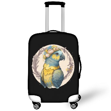 Discover Yellow Blue Ara Macaw Flower Crown Parrot Parakeet Luggage Covers