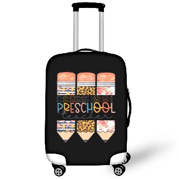 Discover Preschool Teacher Funny Leopard Pencil Back To Sch Luggage Covers